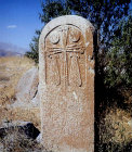 Cross on Armenian gravestone, island of Althamar, Turkey